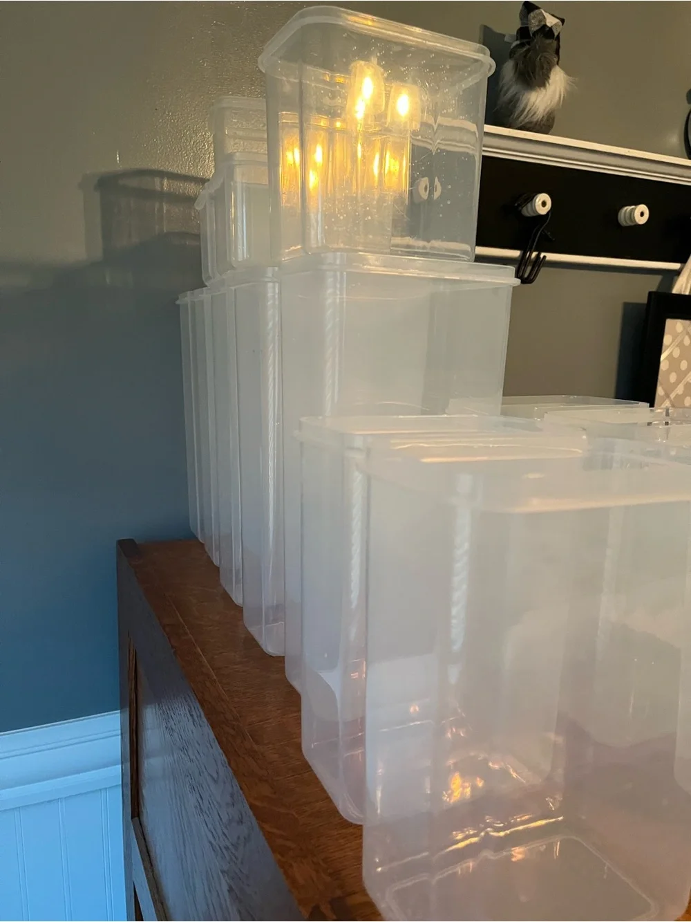 Clear Stackable Plastic Storage Containers - Set of 20